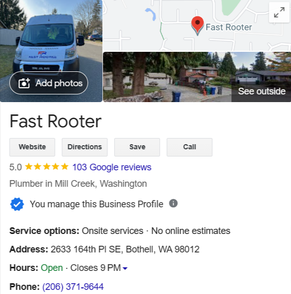 Fast Rooter Google Reviews